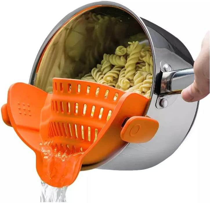 Silicone Clip-On Pot Strainer — Drain Fast. Stay in Control. No Spills.