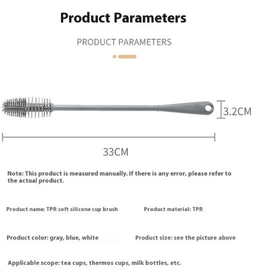 Silicone Bottle Brush — Deep Reach. No Scratches. No Odor.