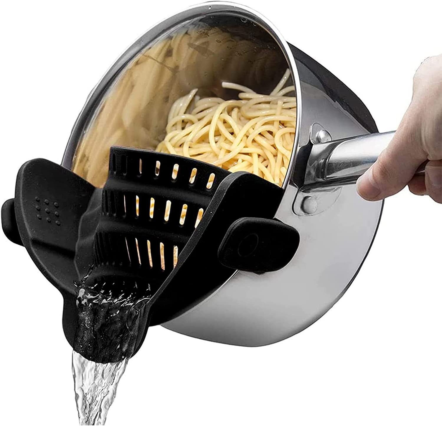 Silicone Clip-On Pot Strainer — Drain Fast. Stay in Control. No Spills.