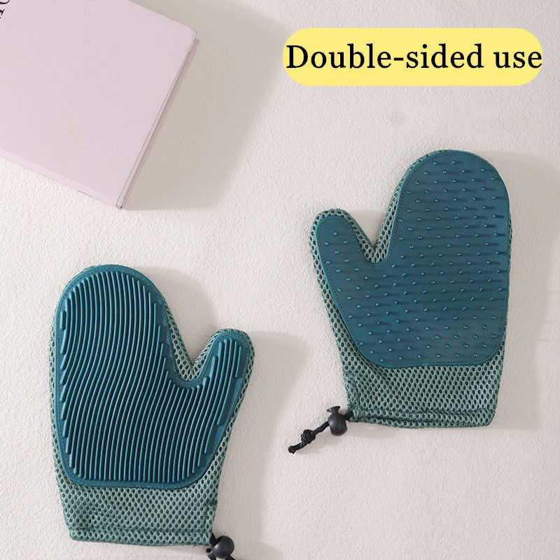 Silicone Grooming & Massage Gloves — Remove Hair. Calm Your Pet. No Resistance.
