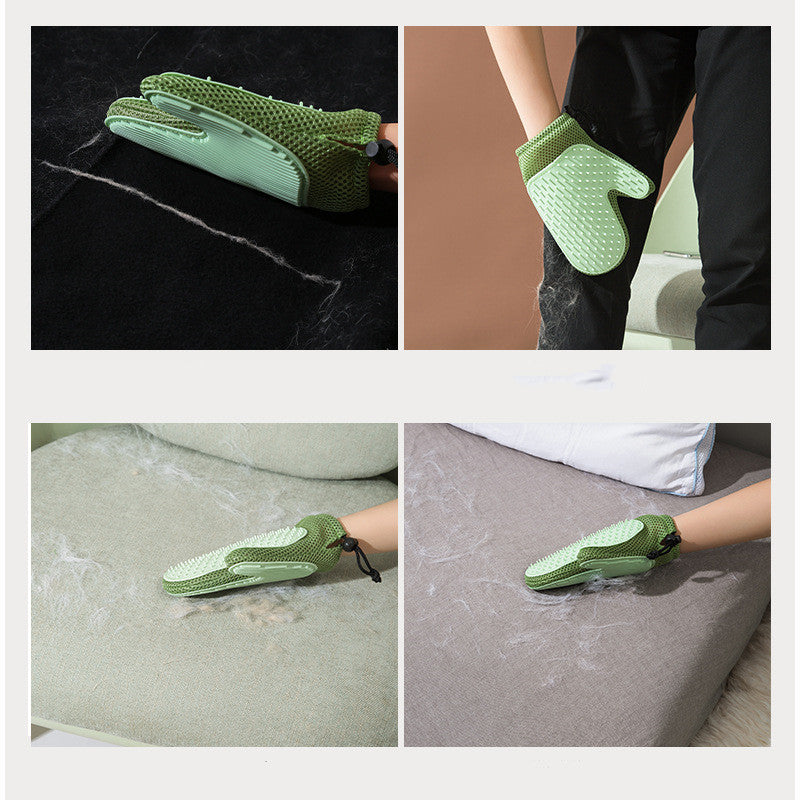 Silicone Grooming & Massage Gloves — Remove Hair. Calm Your Pet. No Resistance.