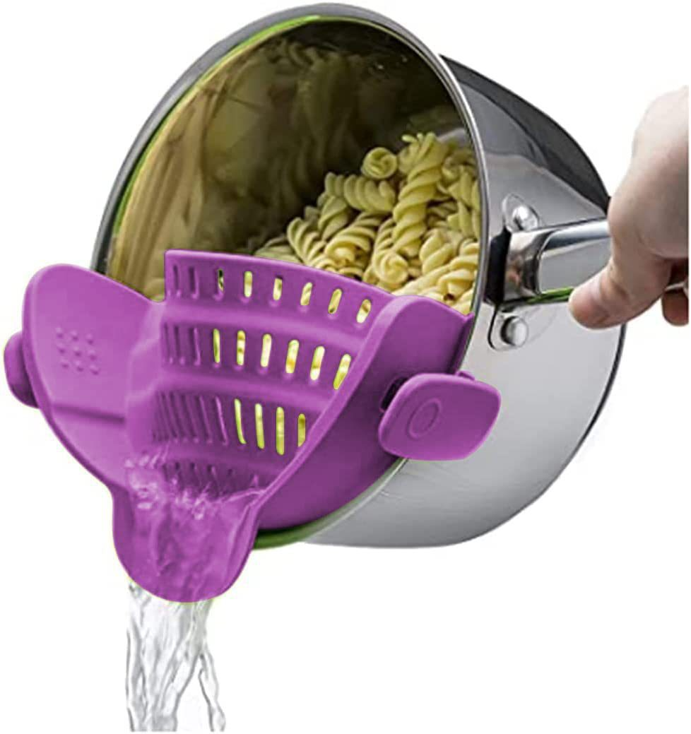 Silicone Clip-On Pot Strainer — Drain Fast. Stay in Control. No Spills.