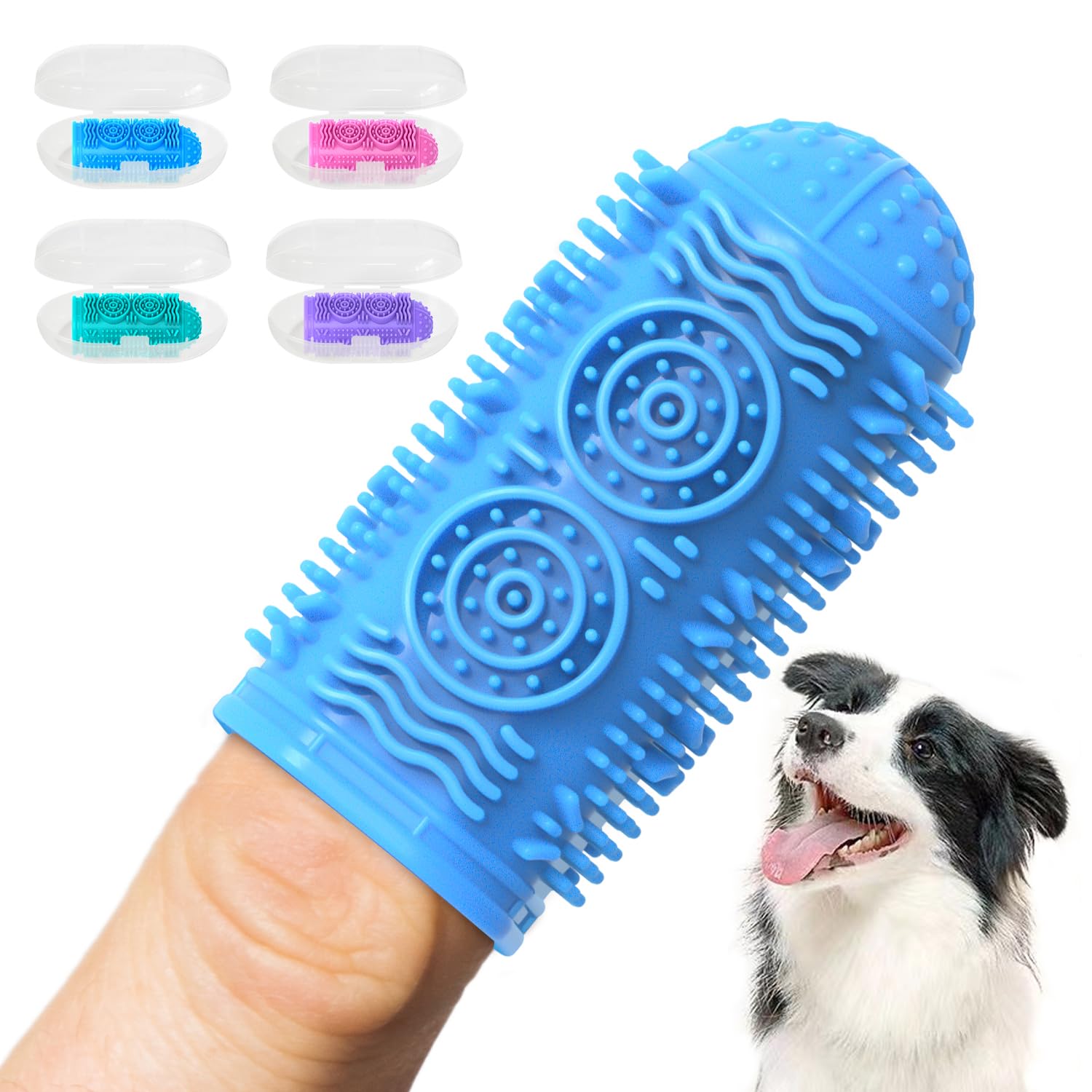 Silicone Pet Toothbrush (4-Pack) — Clean Teeth. Controlled Contact. No Resistance.